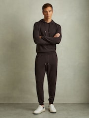 Reiss Coco Brown Billings Merino Wool Blend Drawstring Joggers - Image 5 of 6