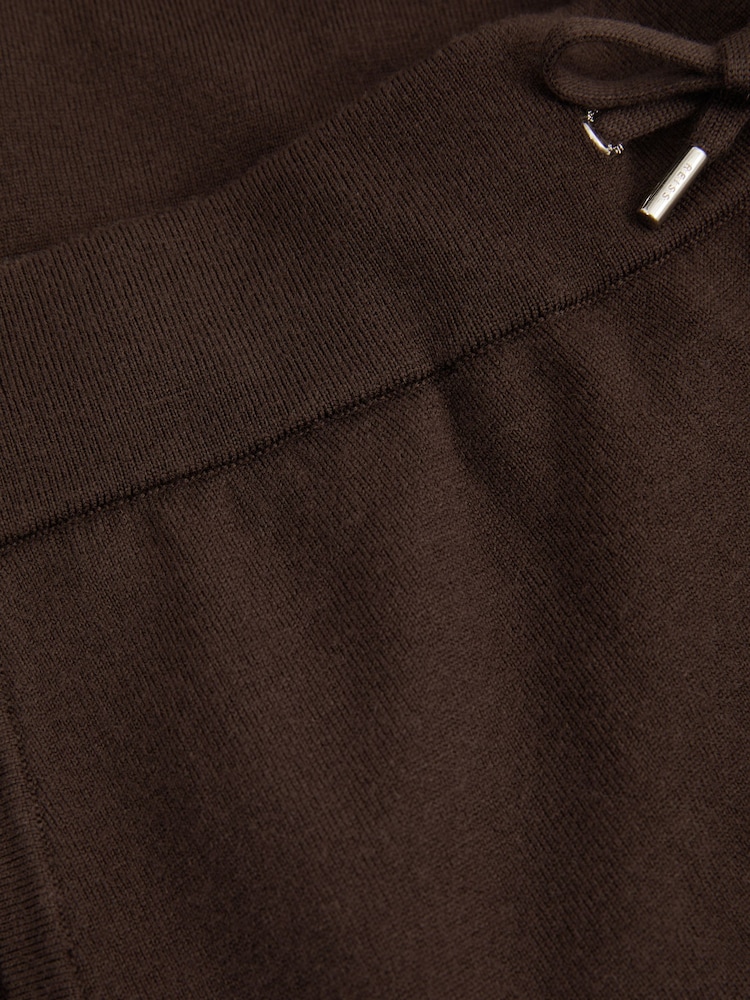 Reiss Coco Brown Billings Merino Wool Blend Drawstring Joggers - Image 6 of 6