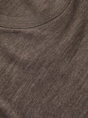 Reiss Dark Brown Melange Wessex Merino Wool Crew Neck Jumper - Image 4 of 4