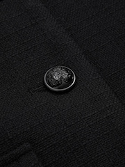 Reiss Black Nola Cropped Wool Single Breasted Jacket - Image 6 of 6