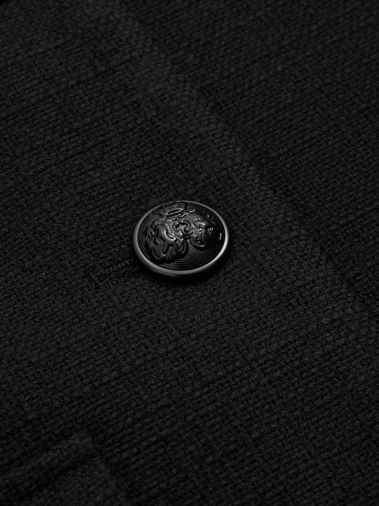 Reiss Black Nola Cropped Wool Single Breasted Jacket - Image 6 of 6
