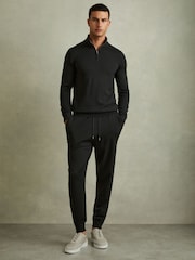 Reiss Dark Military Green Billings Merino Wool Blend Drawstring Joggers - Image 1 of 6