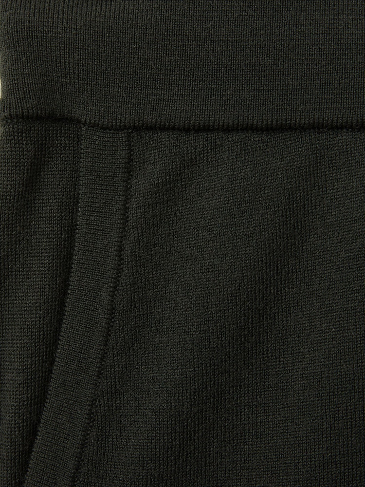 Reiss Dark Military Green Billings Merino Wool Blend Drawstring Joggers - Image 6 of 6
