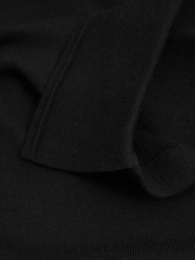Reiss Black Maxwell Merino Wool Half-Zip Polo Shirt - Image 6 of 6