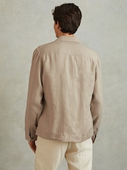 Reiss Stone Viera Linen Overshirt - Image 5 of 6