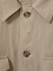 Reiss Stone Viera Linen Overshirt - Image 6 of 6