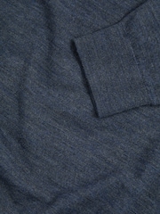 Reiss Dark Airforce Blue Melange Blackhall Merino Wool Half-Zip Funnel Neck Jumper - Image 5 of 5
