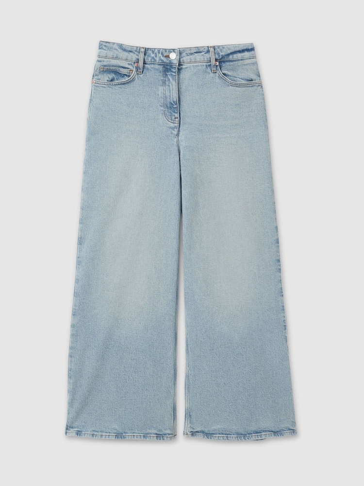 Reiss Light Blue Crete Wide Leg Jeans - Image 2 of 6