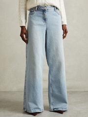 Reiss Light Blue Crete Wide Leg Jeans - Image 3 of 6