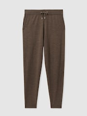 Reiss Dark Brown Melange Billings Merino Wool Blend Drawstring Joggers - Image 2 of 6