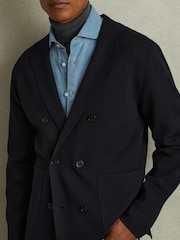 Reiss – Zweireihiger Strickblazer mit Foulard-Muster - Bild 3 von 6