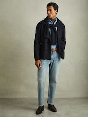 Reiss – Zweireihiger Strickblazer mit Foulard-Muster - Bild 5 von 6