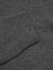 Reiss Grey Melange Regis Wool Half-Zip Polo Shirt - Image 6 of 6
