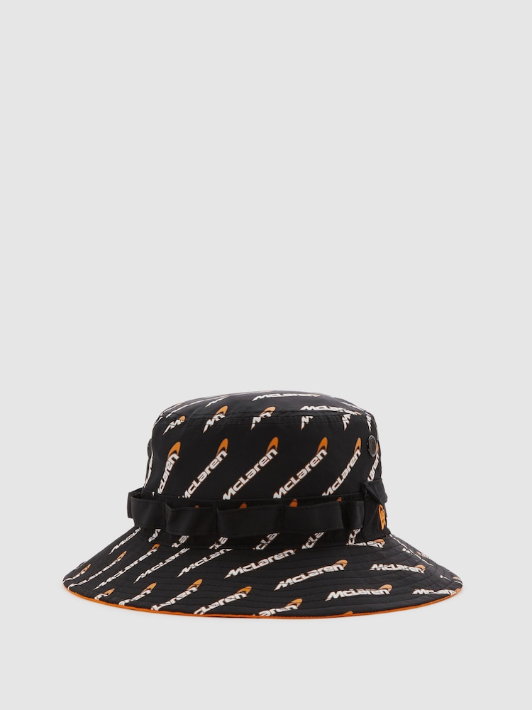 Reiss Black McLaren F1 Printed Bucket Hat - Image 1 of 4 Reiss Black McLaren F1 Printed Bucket Hat - Image 1 of 4