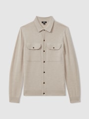 Reiss Oatmeal Pisa Merino Wool Button-Front Cardigan - Image 2 of 5