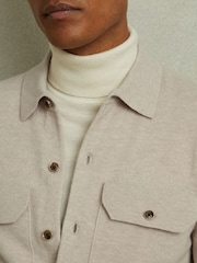 Reiss Oatmeal Pisa Merino Wool Button-Front Cardigan - Image 3 of 5
