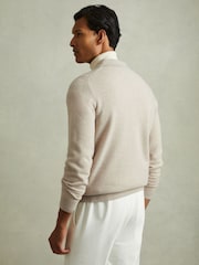 Reiss Oatmeal Pisa Merino Wool Button-Front Cardigan - Image 4 of 5