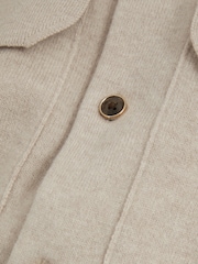 Reiss Oatmeal Pisa Merino Wool Button-Front Cardigan - Image 5 of 5
