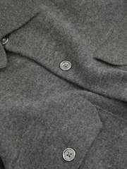 Reiss Grey Melange Pisa Merino Wool Button-Front Cardigan - Image 5 of 5