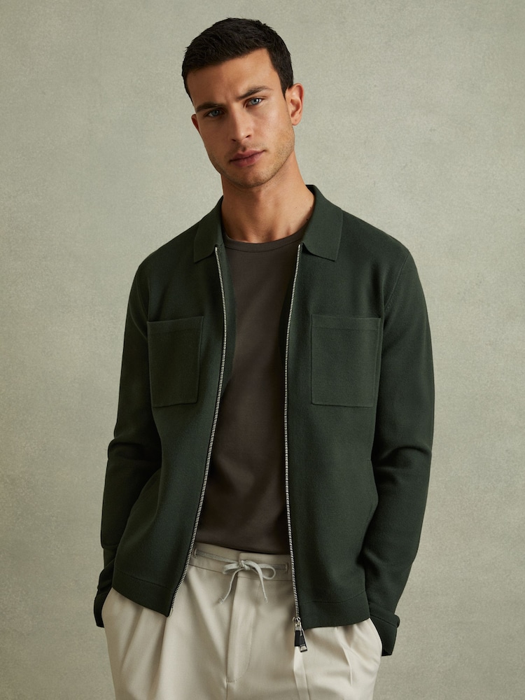 Reiss Rivers Knitted Zip Through kot je; suknjič - Slika 1 iz 6
