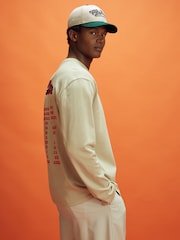 Bež/Zelena - Reiss x McLaren F1 Team McLaren F1 Wool Blend Embroidered Baseball Cap - Slika 2 iz 4