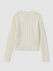 Reiss Ivory Marie Cable Knit Jumper with Wool and Cashmere - Image 2 of 6