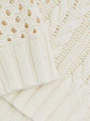 Reiss Ivory Marie Cable Knit Jumper with Wool and Cashmere - Image 6 of 6