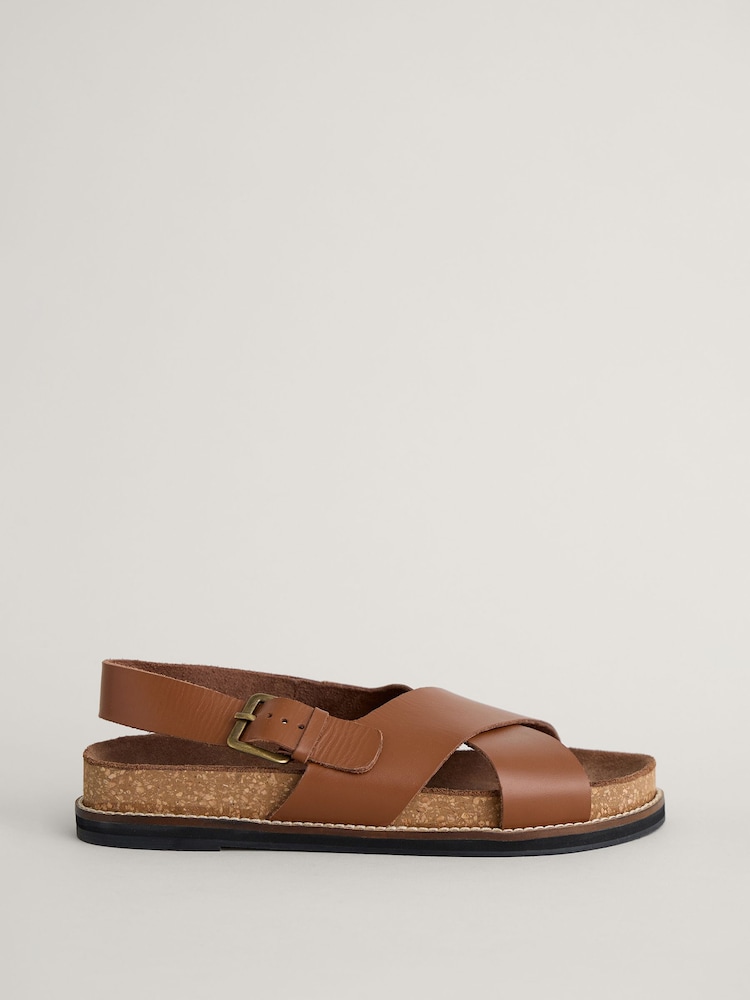 Seasalt Cornwall Brown Wilder Shores Crossover Leather Sandals - Image 1 of 5 Seasalt Cornwall Brown Wilder Shores Crossover Leather Sandals - Image 1 of 5