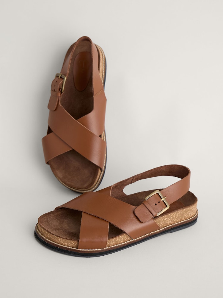 Seasalt Cornwall Brown Wilder Shores Crossover Leather Sandals - Image 2 of 5 Seasalt Cornwall Brown Wilder Shores Crossover Leather Sandals - Image 2 of 5