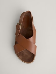 Seasalt Cornwall Brown Wilder Shores Crossover Leather Sandals - Image 4 of 5
