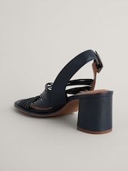Seasalt Cornwall Blue Faerystone Mid Heel Leather Sandals - Image 4 of 5