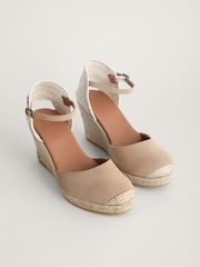 Seasalt Cornwall Brown Cloud Bloom Wedge Espadrilles - Image 1 of 1
