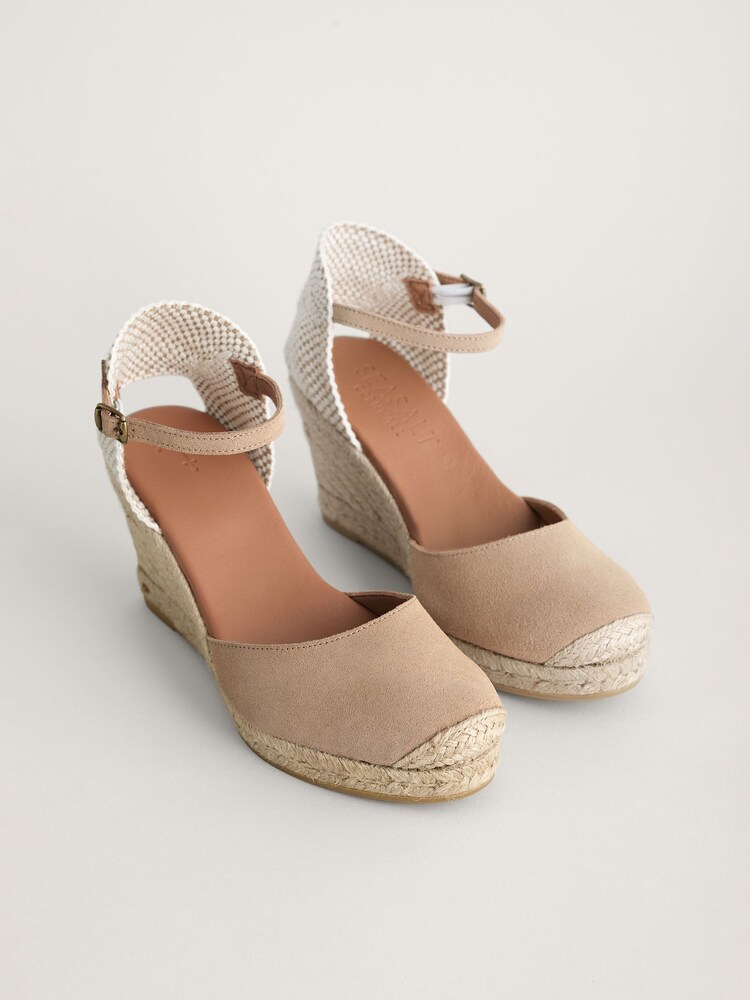 Seasalt Cornwall Brown Cloud Bloom Wedge Espadrilles - Image 1 of 1