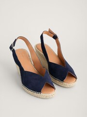 Seasalt Cornwall Blue Garden Path Mid Height Wedge Espadrilles - Image 1 of 5