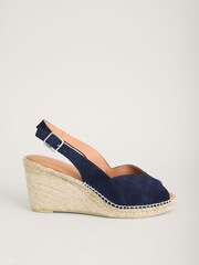 Seasalt Cornwall Blue Garden Path Mid Height Wedge Espadrilles - Image 2 of 5