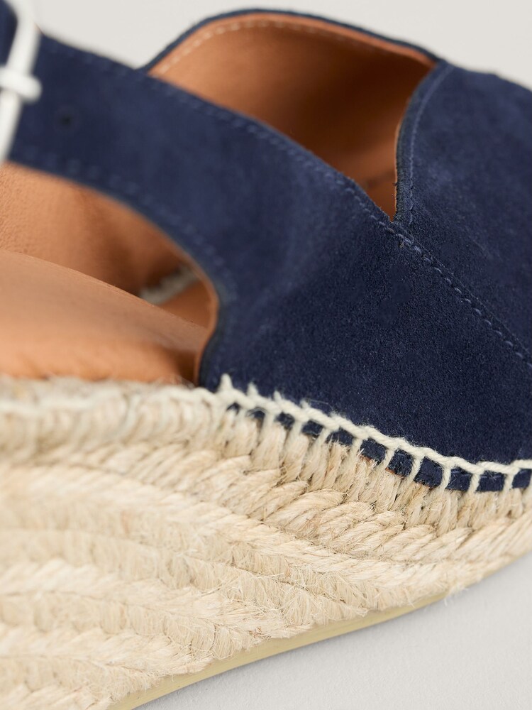 Seasalt Cornwall Blue Garden Path Mid Height Wedge Espadrilles - Image 3 of 5