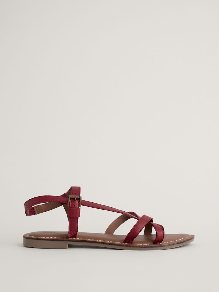 Seasalt Cornwall Red Sea Step Strappy Leather Sandals - Image 2 of 5