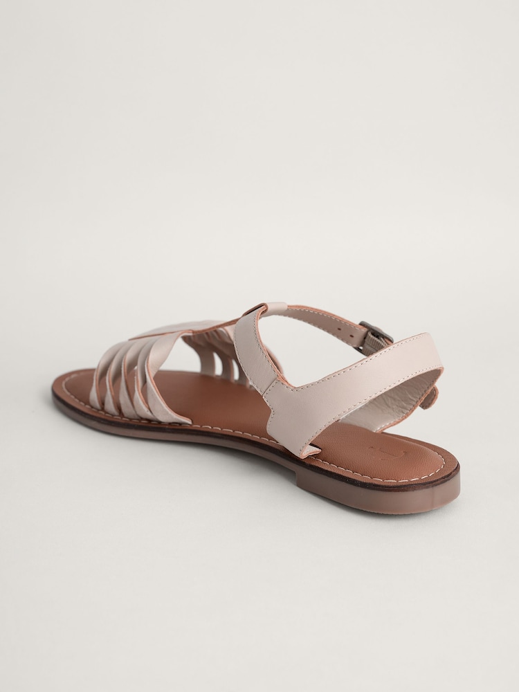 Seasalt Cornwall Natural Beechwood Leather Sandals - Image 2 of 5