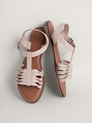 Seasalt Cornwall Natural Beechwood Leather Sandals - Image 4 of 5