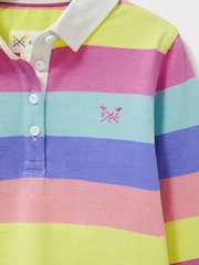 Crew Clothing Company Pink Yarn Dyed Long Sleeve Striped Rugby 100% Cotton Shirt - Image 3 of 3