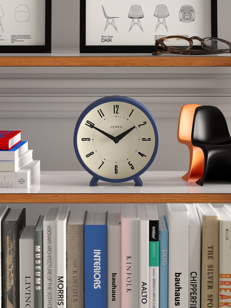 Jones Clocks Inky Blue Venus Round Mantel Clock - Image 1 of 4