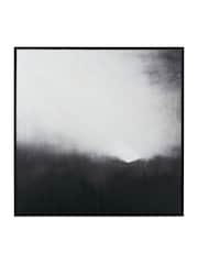 Pacific Monochrome Abstract Square Canvas with Black Frame - Image 2 of 6