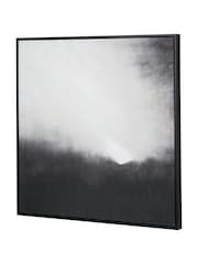 Pacific Monochrome Abstract Square Canvas with Black Frame - Image 3 of 6