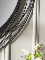 Pacific Black Metal Swirl Round Wall Mirror - Image 2 of 4