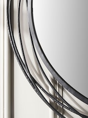 Pacific Black Metal Swirl Round Wall Mirror - Image 3 of 4