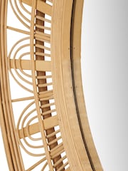 Pacific Natural Bamboo Frame Round Wall Mirror - Image 2 of 5