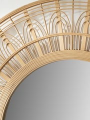 Pacific Natural Bamboo Frame Round Wall Mirror - Image 3 of 5