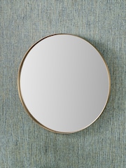 Pacific Brushed Gold Slim Frame Round Wall Mirror Medium - Image 1 of 5