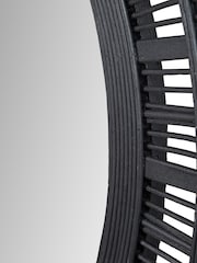 Pacific Black Bamboo Frame Round Wall Mirror - Image 4 of 5