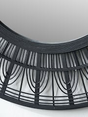 Pacific Black Bamboo Frame Round Wall Mirror - Image 5 of 5